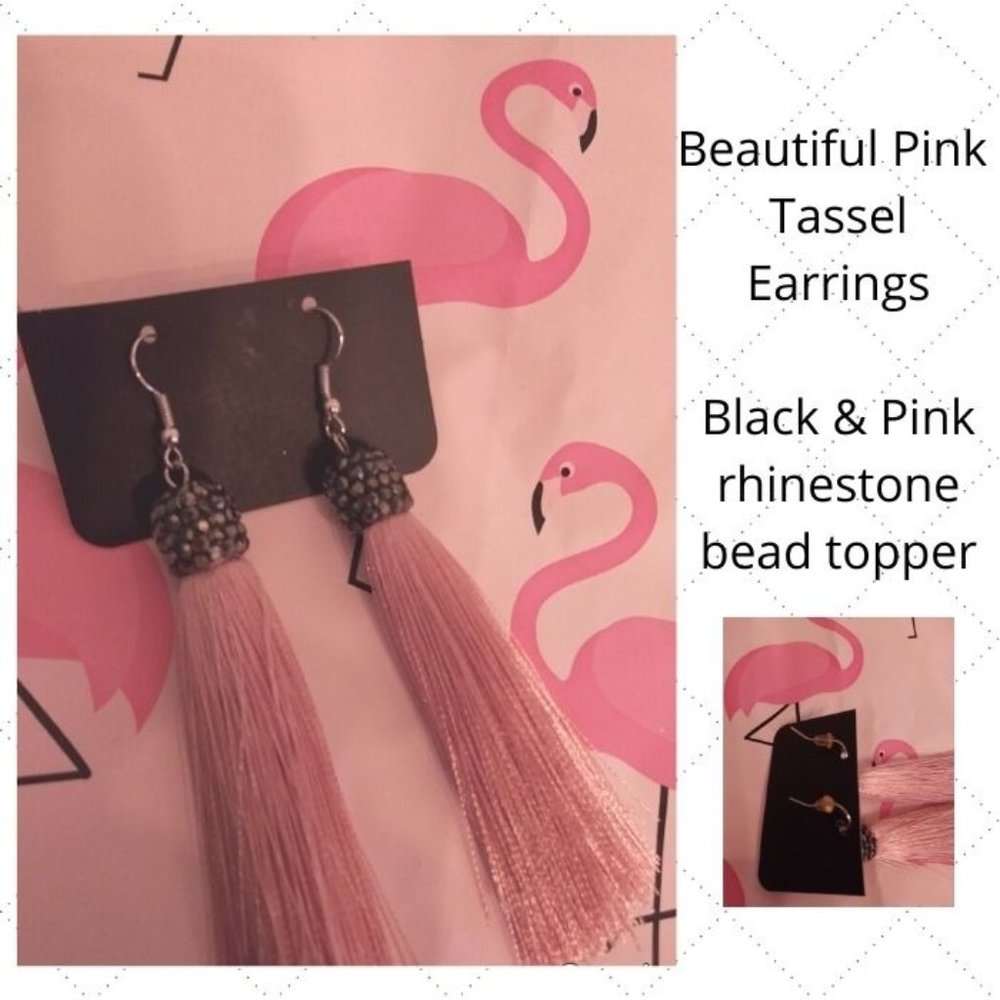 Pink Tassel Earrings